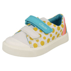 Girls Clarks Pattern Detailed Canvas Shoes City Bright