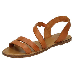 Ladies Leather Collection Flat Y Strap Slingback Mule