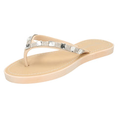 Ladies Savannah Sequin Toe Post Flip Flop Sandal