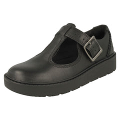Girls Clarks Wedge T-Bar Shoes Plain Move K