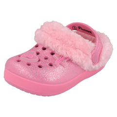 Girls Pineapple Clogs With Faux Fur Lining H2694