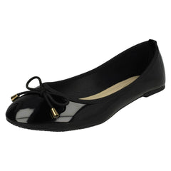 Ladies Spot On Patent Ballerina Shoes