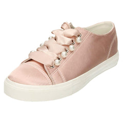 Ladies Spot On Ribbon Lace Up Pumps