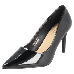 Ladies Spot On High Heeled Evening Court Shoes F90113