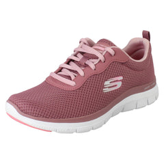 Ladies Skechers Textile Lace Up Casual Sports Trainers Brilliant View