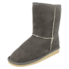 Girls Spot On Faux Fur Lined Winter Boots