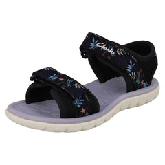 Childrens Clarks Pattern Detailed Adjustable Sandals Surfing Tide