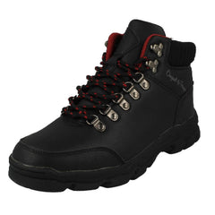 Mens Penguin Lace Up Ankle Boots Sherpa