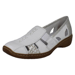 Ladies Rieker Cut Out Design Slip On Shoes 41385