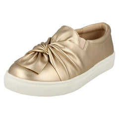Girls Spot On Twist Vamp Flat Shoes H2455