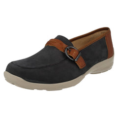 Ladies Easy B Wide Fitting Slip On Loafers Cork