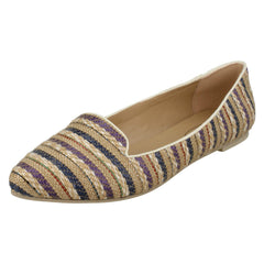 Ladies Spot On Flat Pointed Toe Ballerinas F80234