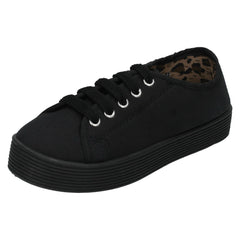 Girls Spot On Chunky Sole Casual Pumps