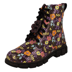 Girls Clarks Floral Pattern Ankle Boots Evyn Top K
