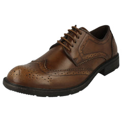 Mens Maverick Low Heel Brogue Lace Up Shoes