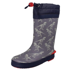 Childrens Clarks Creature Detailed Toggle Top Wellington Boots Tarri Race