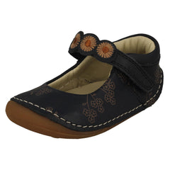 Girls Clarks Flower Detailed Mary Jane Shoes Tiny Flora T