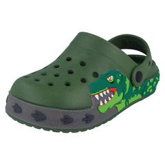 Boys JCDees Clogs With Dinosaur Design And Lights N1166