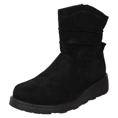 Ladies Spot On Casual Zip Ankle Boots F51201