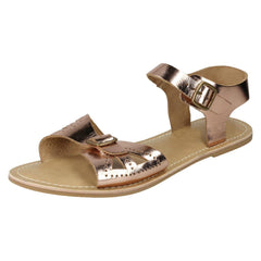 Ladies Leather Collection Flat Buckle Sandals