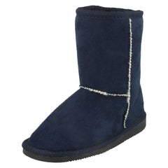 Girls Spot On Faux Fur Lined Winter Boots