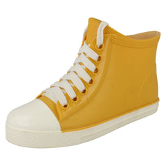 Ladies Spot On Lace Up Sneaker Style Ankle Wellington Boots