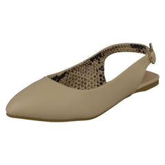 Ladies Spot On Flat Slingback Pointed Toe Shoes F80461