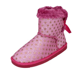 Girls Spot On Faux Fur Trim Ankle Boots