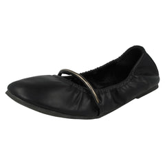 Ladies Spot On Rouched Topline Flat Ballerinas F80270