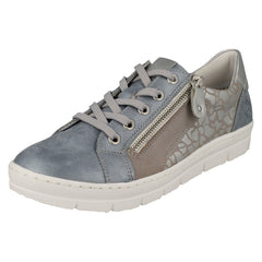Ladies Remonte Pattern Detailed Wedge Heeled Shoes D5821