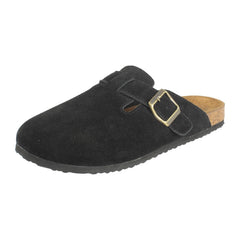 Ladies Down To Earth Buckle Detailed Slip On Mule Sandals F80591