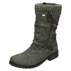 Ladies Remonte Calf High Lambswool Lined Casual Boots D8070