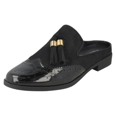 Ladies Spot On Closed Toe Brogue Mules