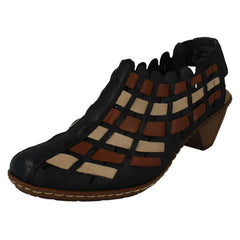 Ladies Rieker Sling Back Shoes With Woven Detail 46778