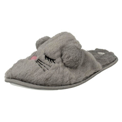 Ladies Spot On Mouse Detailed Mule Slippers X2116