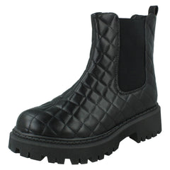 Ladies Spot On Chunky Ankle Boots F51171