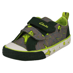 Childrens Clarks Pattern Detailed Canvas Shoes Foxing Lo