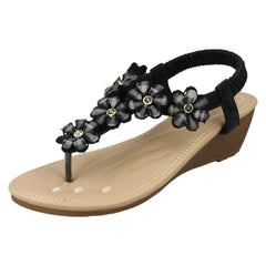 Ladies Savannah Mid Wedge Toepost Sandals