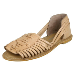 Ladies Leather Collection Flat Weave Sandals F00145