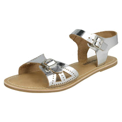 Ladies Leather Collection Flat Buckle Sandals