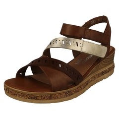 Ladies Remonte Smart Casual Sandals With A 5cm Wedge Heel D3064