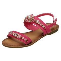 Girls Spot On Pearl Jewel Trim Sandals