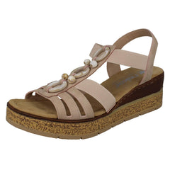 Ladies Rieker Beaded Wedge Sandals 63778
