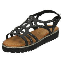 Girls Spot On Low Cut Out Upper Sandal
