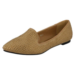 Ladies Spot On Gem Detailing Casual Shoes