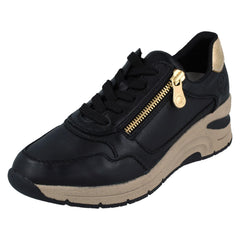 Ladies Rieker Casual Wedge Trainers With Side Zip N9301