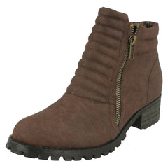 Ladies Spot On Chunky Ankle Boots