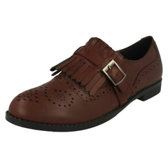 Ladies Spot On Brogue Style Slip On Shoes