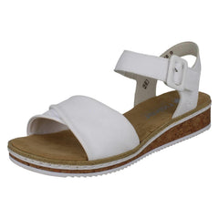 Ladies Rieker Strappy Crossover Wedge Sandals V3691
