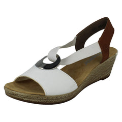 Ladies Rieker Wedge Heeled Sandals 624H6